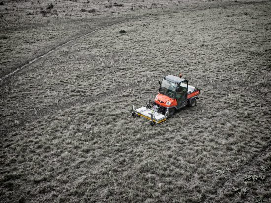 MALÅ MIRA front-mounted on a UTV at the Carnuntum site.