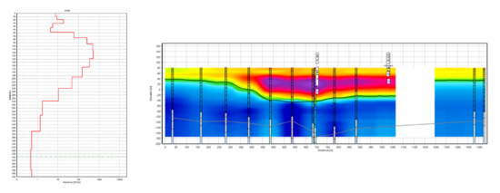 two examples of how TEM survey data can be presented