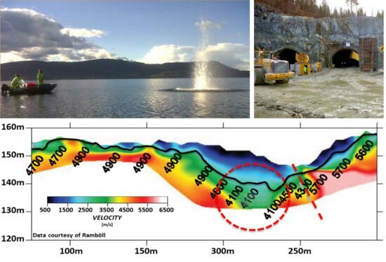 bedrock level (indicating minimum tunnel depth) and quality (rock strength) is critical for tunnel constructions