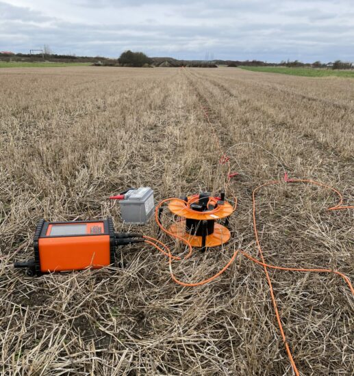 ABEM Terrameter LS2 on a field in Skåne, Sweden